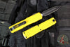 Microtech Ultratech OTF Knife- GEN IV- Double Edge- Yellow Handle- Black Finished Plain Edge Blade 11224-1 YW