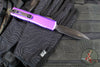 Microtech Ultratech OTF Knife- GEN IV- Double Edge- Purple Handle- Black Finished Full Serrated Edge Blade 11224-3 PU