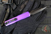 Microtech Ultratech OTF Knife- GEN IV- Double Edge- Purple Handle- Black Finished Full Serrated Edge Blade 11224-3 PU