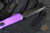 Microtech Ultratech OTF Knife- GEN IV- Double Edge- Purple Handle- Black Finished Full Serrated Edge Blade 11224-3 PU