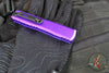 Microtech Ultratech OTF Knife- GEN IV- Double Edge- Purple Handle- Black Finished Full Serrated Edge Blade 11224-3 PU