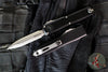 Microtech Ultratech OTF Knife- GEN IV- Double Edge- Black Handle- Double Full Serrated Stonewash Blade 11224-D12