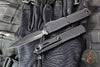 Microtech Ultratech OTF Knife- GEN IV- Bravo Handle Pattern- Tactical- Double Edge- Black Handle- Black Finished Plain Edge Blade 11224BR-1 T