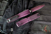 Microtech Ultratech OTF Knife- GEN IV- Half Tri-Grip- Double Edge- Purple Abrasion Finished Handle- Purple Abrasion Finished Plain Edge Blade 11224HT-1 PUAA