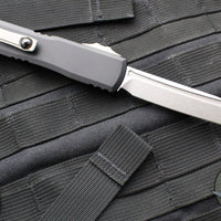 Microtech Ultratech ZBP Zero Blade Play OTF Knife- Tanto Edge- Black Handle- Stonewash Blade 1123-10