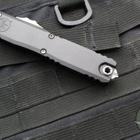 Microtech Ultratech ZBP Zero Blade Play OTF Knife- Tanto Edge- Black Handle- Stonewash Blade 1123-10