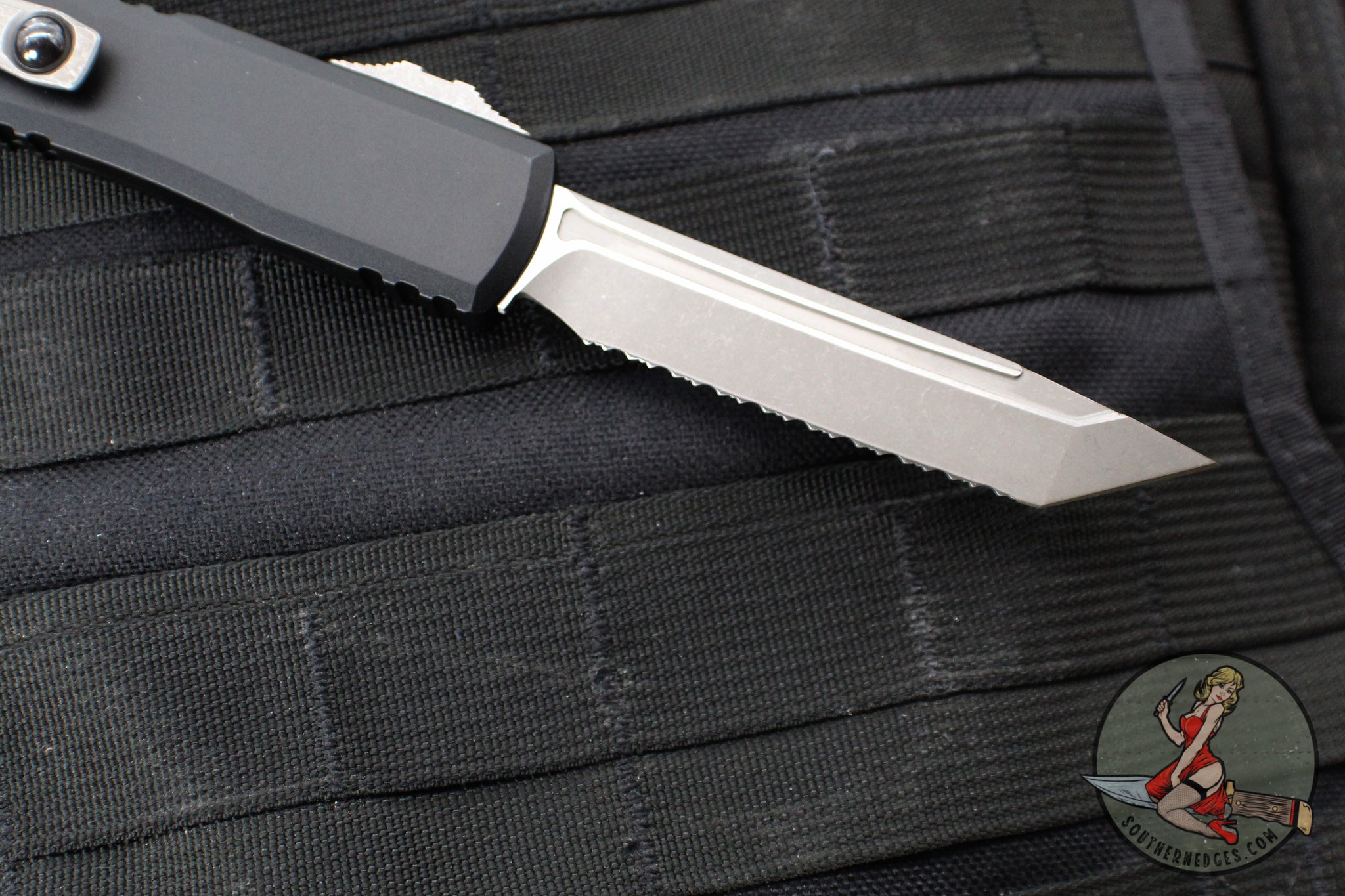 Microtech Zero Microtech Ultratech ZBP Zero Blade Play OTF Knife- Tanto Edge- Black H ...
