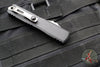 Microtech Ultratech ZBP Zero Blade Play OTF Knife- Tanto Edge- Black Handle- Stonewash Full Serrated Blade 1123-12