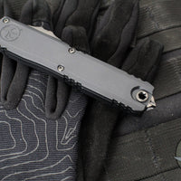 Microtech Ultratech ZBP Zero Blade Play OTF Knife- Tanto Edge- Shadow Edition- Black Handle- Black DLC Plain Edge Blade- DLC Hardware 1123-1 DLCTSH