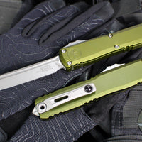 Microtech Ultratech OTF Knife- GEN IV- Tanto Edge- OD Green Handle- Apocalyptic Finished Blade 11234-10 APOD