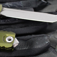 Microtech Ultratech OTF Knife- GEN IV- Tanto Edge- OD Green Handle- Apocalyptic Finished Blade 11234-10 APOD