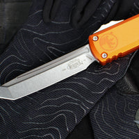 Microtech Ultratech OTF Knife- GEN IV- Tanto Edge- Orange Handle- Stonewash Finished Blade 11234-10 OR