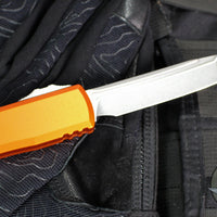 Microtech Ultratech OTF Knife- GEN IV- Tanto Edge- Orange Handle- Stonewash Finished Blade 11234-10 OR