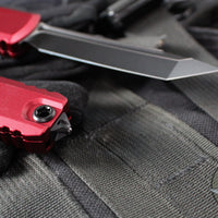 Microtech Ultratech OTF Knife- GEN IV- Tanto Edge- Merlot Red Handle- Black Finished Blade 11234-1 MR