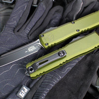 Microtech Ultratech OTF Knife- GEN IV- Tanto Edge- OD Green Handle- Black Finished Blade 11234-1 OD
