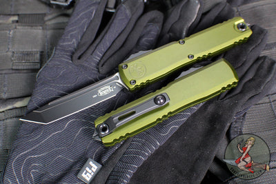 Microtech Ultratech OTF Knife- GEN IV- Tanto Edge- OD Green Handle- Black Finished Blade 11234-1 OD