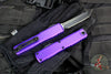 Microtech Ultratech OTF Knife- GEN IV- Tanto Edge- Purple Handle- Black Finished Plain Edge Blade 11234-1 PU