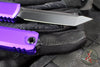 Microtech Ultratech OTF Knife- GEN IV- Tanto Edge- Purple Handle- Black Finished Plain Edge Blade 11234-1 PU