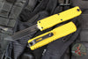 Microtech Ultratech OTF Knife- GEN IV- Tanto Edge- Yellow Handle- Black Finished Plain Edge Blade 11234-1 YW