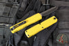 Microtech Ultratech OTF Knife- GEN IV- Tanto Edge- Yellow Handle- Black Finished Plain Edge Blade 11234-1 YW