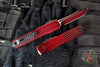 Microtech Ultratech OTF Knife- GEN IV- Half Tri-Grip- Tanto Edge- Red Abrasion Finished Handle- Red Abrasion Finished Plain Edge Blade 11234HT-1 RDAA