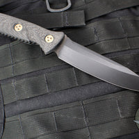 Microtech Socom Alpha Fixed Blade- Single Edge- Carbon Fiber Handle- Black DLC Blade 113-1 DLCCFS SERIAL NUMBER 06