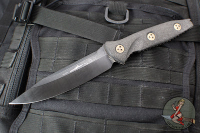 Microtech Socom Alpha Fixed Blade- Single Edge- Carbon Fiber Handle- Black DLC Blade 113-1 DLCCFS SERIAL NUMBER 06