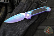 Microtech LUDT OTS Knife- Single Edge- Aurora Finished Handle- Aurora Finished Plain Edge Blade 1135-1 LPAUS