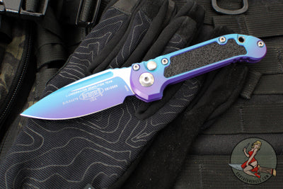 Microtech LUDT OTS Knife- Single Edge- Aurora Finished Handle- Aurora Finished Plain Edge Blade 1135-1 LPAUS