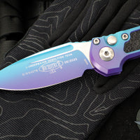 Microtech LUDT OTS Knife- Single Edge- Aurora Finished Handle- Aurora Finished Plain Edge Blade 1135-1 LPAUS