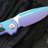 Microtech LUDT OTS Knife- Single Edge- Aurora Finished Handle- Aurora Finished Plain Edge Blade 1135-1 LPAUS