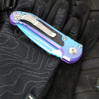 Microtech LUDT OTS Knife- Single Edge- Aurora Finished Handle- Aurora Finished Plain Edge Blade 1135-1 LPAUS