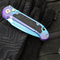 Microtech LUDT OTS Knife- Single Edge- Aurora Finished Handle- Aurora Finished Plain Edge Blade 1135-1 LPAUS