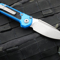 Microtech 2024 LUDT OTS Knife- Blue Handle- Apocalyptic Plain Edge Blade 1135-10 APBL