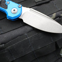 Microtech 2024 LUDT OTS Knife- Blue Handle- Apocalyptic Plain Edge Blade 1135-10 APBL