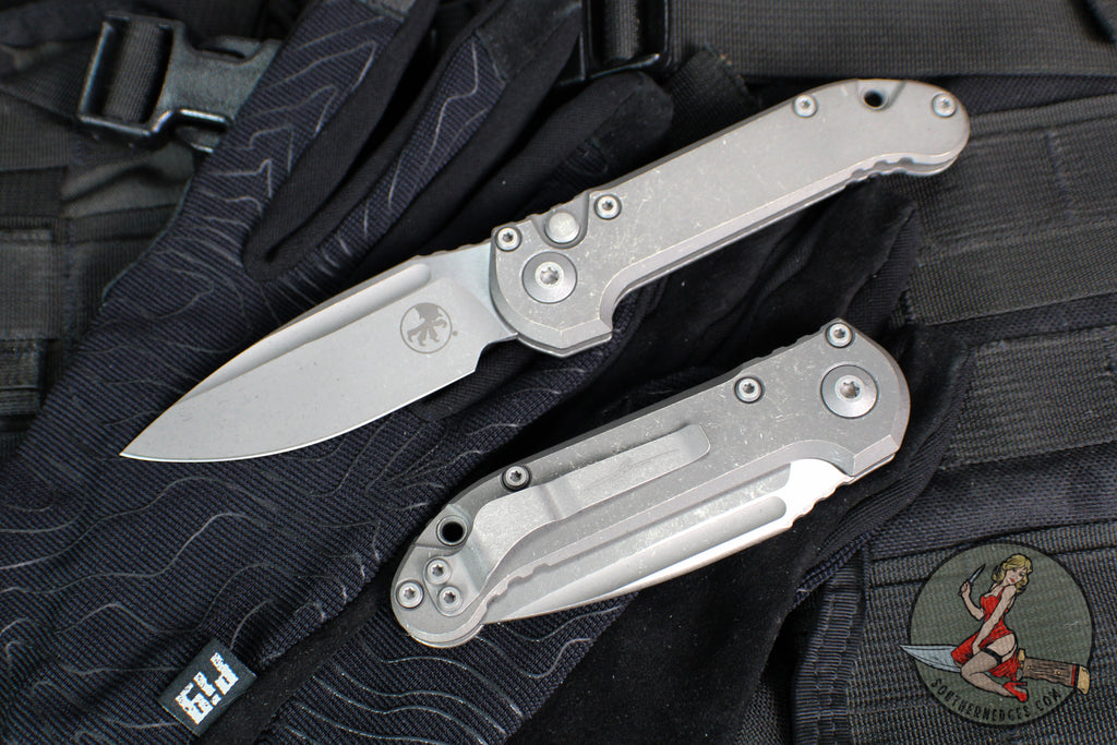 Marfione Select LUDT OTS Knife- Apocalyptic Finished Titanium Handle- Apocalyptic Plain Edge Blade 1135-10 APMS1