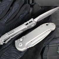 Marfione Select LUDT OTS Knife- Apocalyptic Finished Titanium Handle- Apocalyptic Plain Edge Blade 1135-10 APMS1