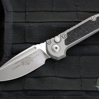 Microtech 2024 LUDT OTS Knife- Natural Clear Finished Handle- Apocalyptic Plain Edge Blade 1135-10 APNC