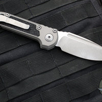 Microtech 2024 LUDT OTS Knife- Natural Clear Finished Handle- Apocalyptic Plain Edge Blade 1135-10 APNC