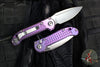 Marfione Select LUDT OTS Knife- Single Edge- Purple Haze Anodized Frag Pattern Titanium Handle- Stonewash Plain Edge Blade 1135-10 FRMS5