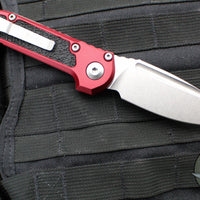 Microtech LUDT OTS Knife- Merlot Red Handle- Stonewash Blade 1135-10 MR