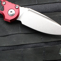 Microtech LUDT OTS Knife- Merlot Red Handle- Stonewash Blade 1135-10 MR