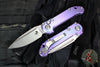 Marfione Select LUDT OTS Knife- Single Edge- Purple Haze Anodized Smooth Titanium Handle- Stonewash Plain Edge Blade- Purple Backstrap 1135-10 MS9