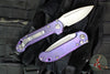 Marfione Select LUDT OTS Knife- Single Edge- Purple Haze Anodized Smooth Titanium Handle- Stonewash Plain Edge Blade- Purple Backstrap 1135-10 MS9