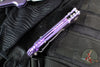 Marfione Select LUDT OTS Knife- Single Edge- Purple Haze Anodized Smooth Titanium Handle- Stonewash Plain Edge Blade- Purple Backstrap 1135-10 MS9