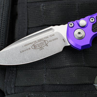 Microtech LUDT OTS Knife- Purple Handle- Stonewash Blade 1135-10 PU