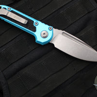 Microtech 2024 LUDT OTS Knife- Turquoise Handle- Stonewash Blade 1135-10 TQ