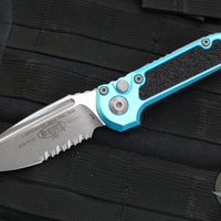 Microtech 2024 LUDT OTS Knife- Turquoise Handle- Apocalyptic Part Serrated Blade 1135-11 APTQ