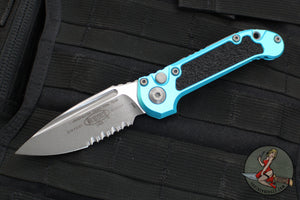 Microtech 2024 LUDT OTS Knife- Turquoise Handle- Apocalyptic Part Serrated Blade 1135-11 APTQ