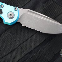 Microtech 2024 LUDT OTS Knife- Turquoise Handle- Apocalyptic Part Serrated Blade 1135-11 APTQ